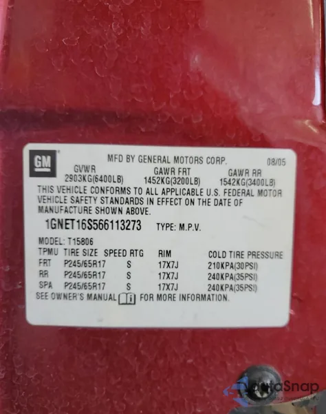 2006 Chevrolet Trailblazer Ext Ls from USA, damaged, VIN 1GNET16S566113273